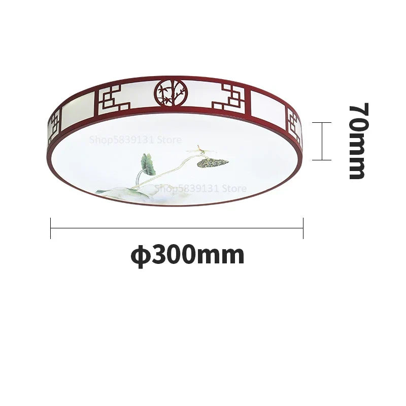 Mahogany LED Ceiling Lamp Minimalism Round/Square Interior Lighting for Living Room & Dining Room