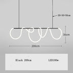 Nordic Light Luxury Chandelier Creative LED Bar for Living Room and Study Desk