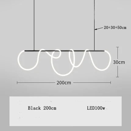 Nordic Light Luxury Chandelier Creative LED Bar for Living Room and Study Desk