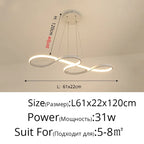 Nordic LED Chandelier for Dining Room, Living Room, Bedroom, Kitchen, and Bar