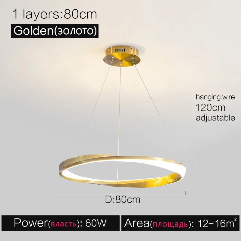 Modern Minimalist Circle Chandelier - Luxury Italian Ring Lamps