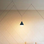 Modern Black Wall Lamp for Living Room Bedroom, Long Wire Design, Plug-in Sconce Light