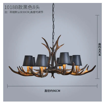 Antler Chandelier: Country Rustic Vintage Loft Lighting for Bedroom, Dining Room & Restaurant