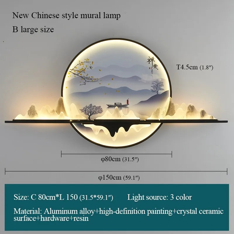 Modern LED Chinese Picture Wall Lamp for Creative Indoor Decor
