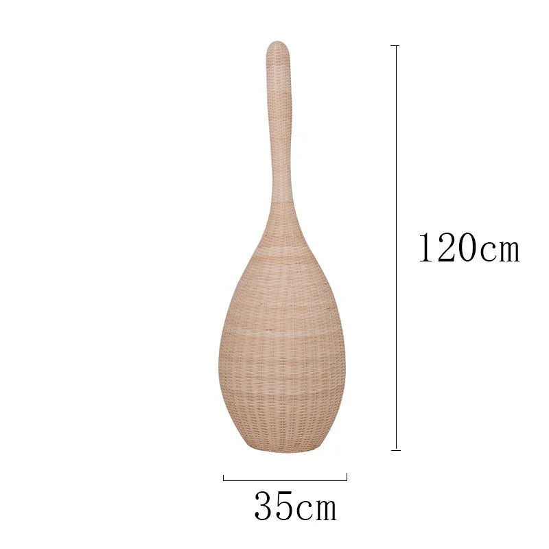Bamboo Floor Lamp: Unique Rattan Light for Living Room, Bedroom, Teahouse Decor
