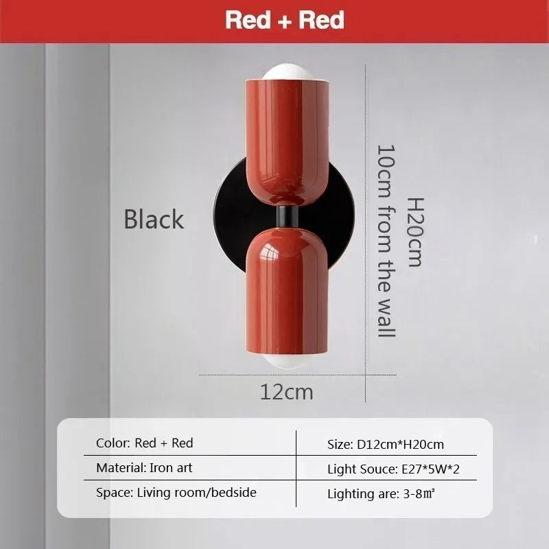 Nordic LED Colorful Wall Lights Modern Bedroom Living Room Background Wall Lamp