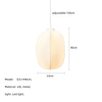 Nordic Silk Pendant Lights Wabi Sabi Chandelier Creamy Style LED Luminarias