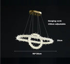 Crystal Flower LED Chandelier: Elegant Round Pendant Light for Dining & Living Room