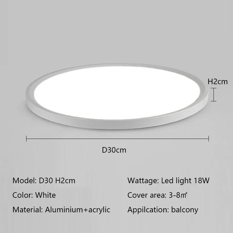 Modern LED Round Ceiling Lamp for Bedroom Study Balcony Decor