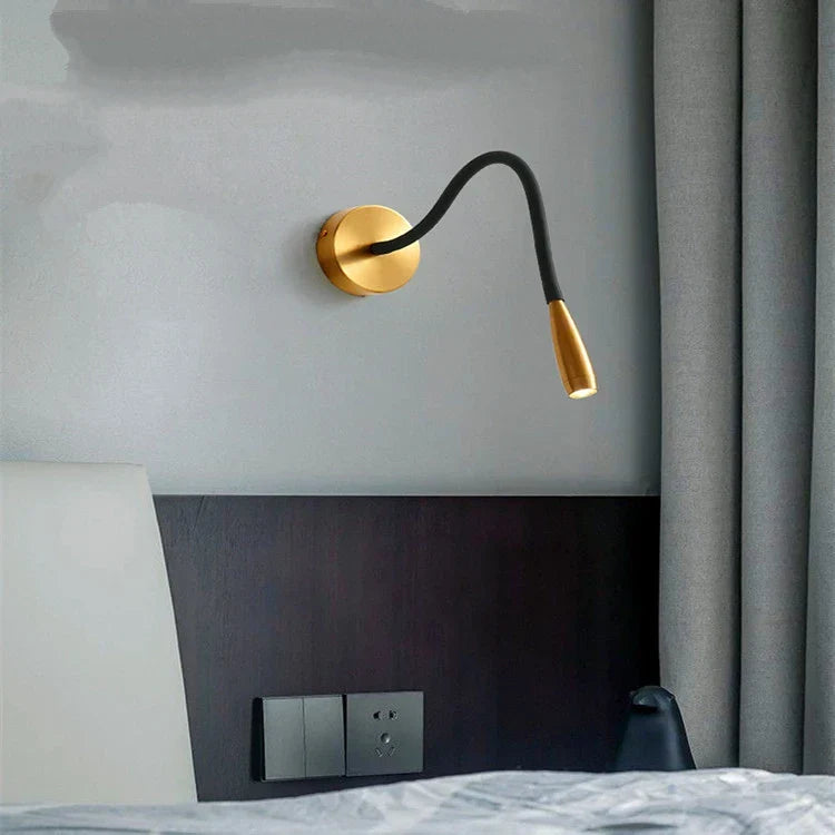 Adjustable Nordic Bronze Wall Lamp for Bedroom Study LED Reading Light
