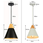 Nordic Modern Wood Pendant Light by - LED E27 Vintage Industrial Fixture for Home