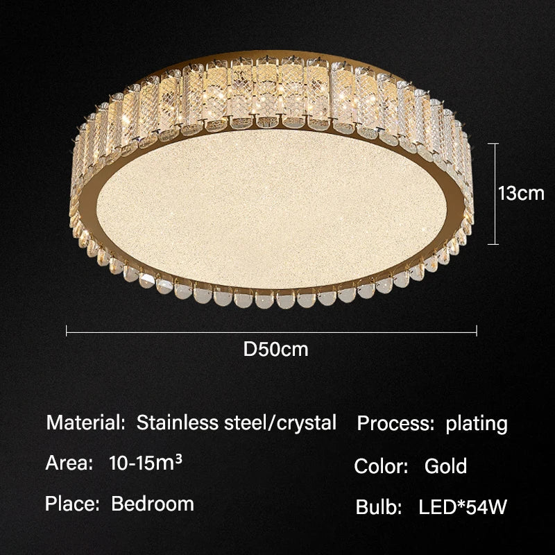 Crystal LED Ceiling Lights: Modern Home Lighting Fixture for Living, Dining, Kitchen, Bedroom