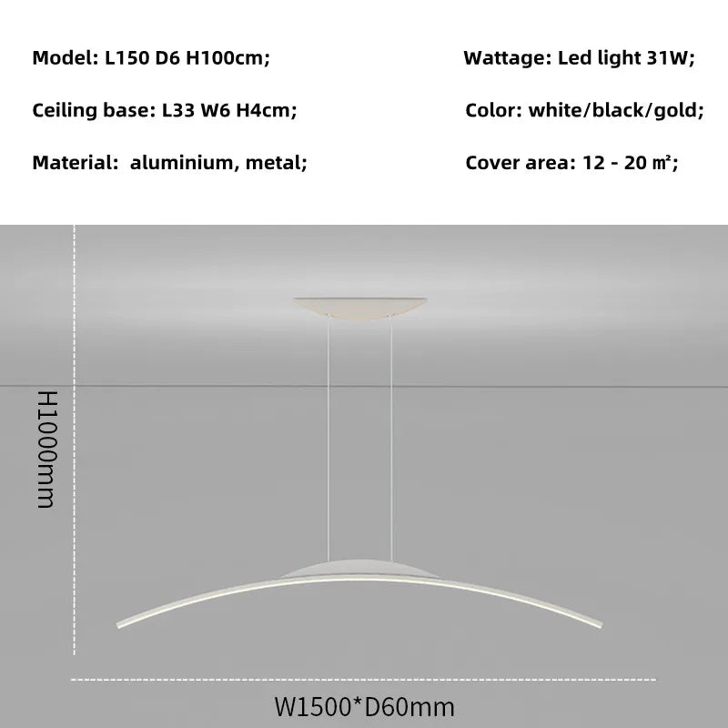 Modern Nordic LED Chandelier for Dining Room, Office, and Living Room