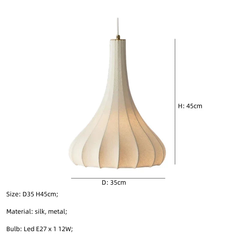 Silk Nordic E27 LED Pendant Lamps for Dining Room Minimalism Lighting