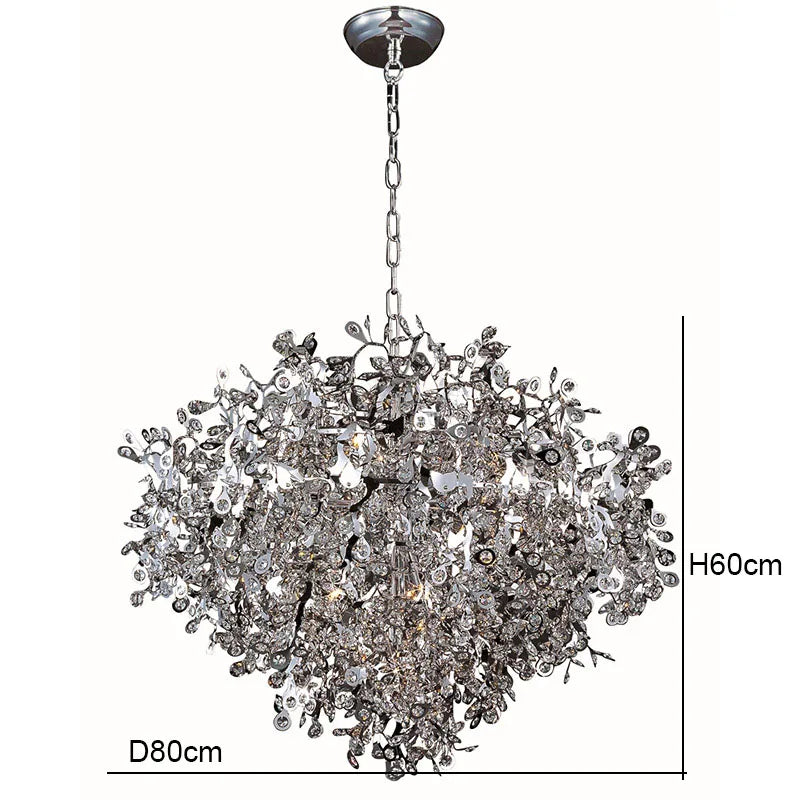 Nordic Chrome Crystal Pendant Lamp for Elegant Home Décor