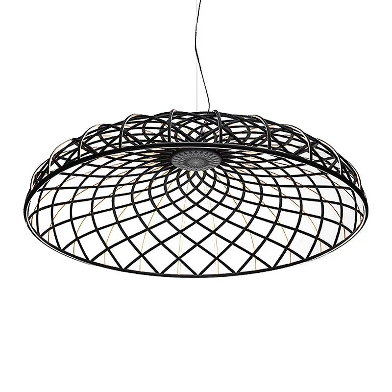 SKynest Rope LED Chandelier: Circular Woven Fireworks Light for Living Room & Restaurant