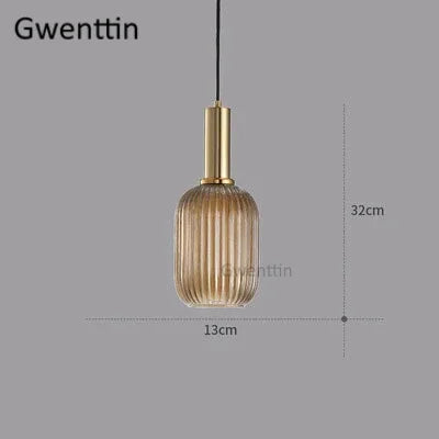 Stained Glass Pendant Lights Nordic Modern Hanging Lamps for Home Decor