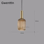 Stained Glass Pendant Lights Nordic Modern Hanging Lamps for Home Decor