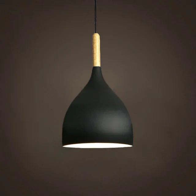 Wood Pendant Light: Modern Nordic Kitchen Ceiling Lamp for Dining Room & Coffee Bar