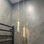 Tear Drop Crystal Glass LED Pendant Light Chandelier for Restaurant, Bar, and Staircase