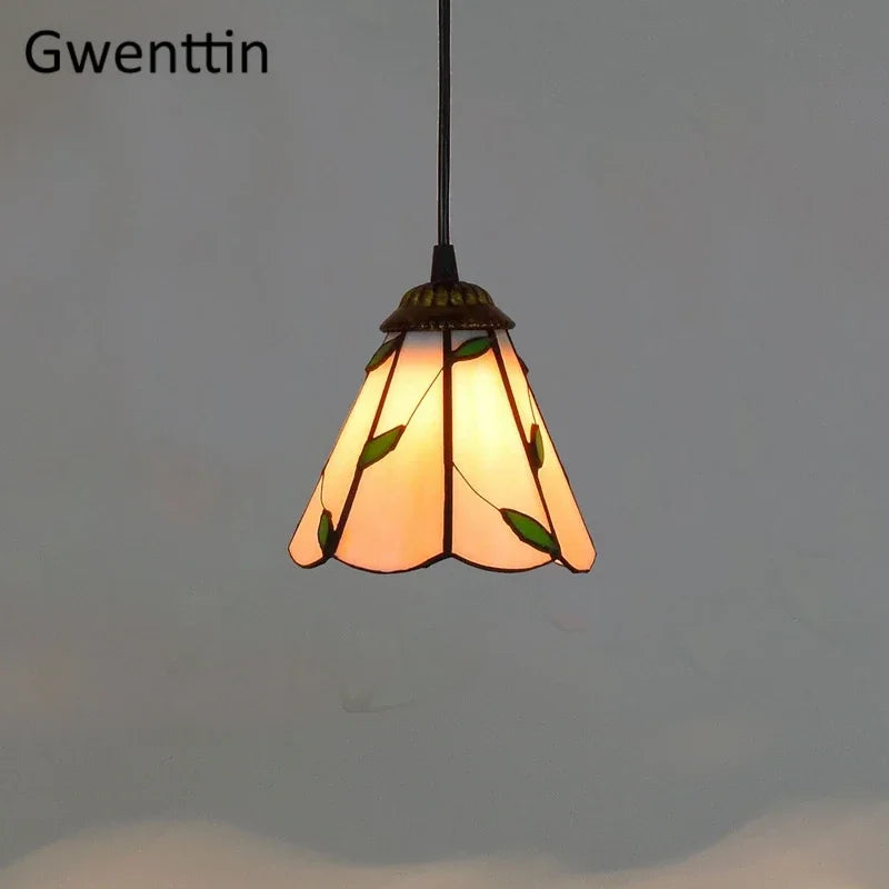 Tiffany Pendant Lights: Stained Glass Hanging Lamp for Mediterranean Loft Home Decor