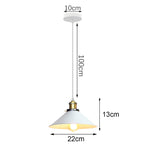 White Industrial LED E27 Pendant Light for Modern Home Kitchen Decor