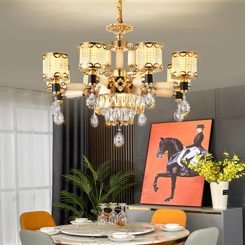 Luxury Crystal Chandelier Dining Living Room Bedroom Pendant Lamp