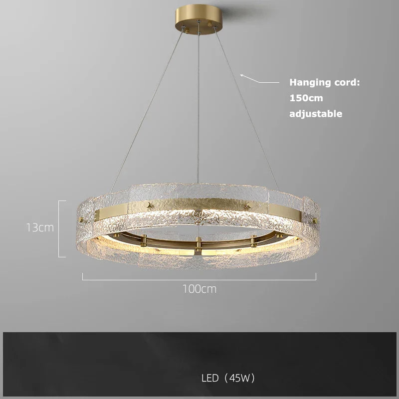 Water Ripple Glass Chandelier: Modern Luxury Living Room Ceiling Lamp for Home Decor