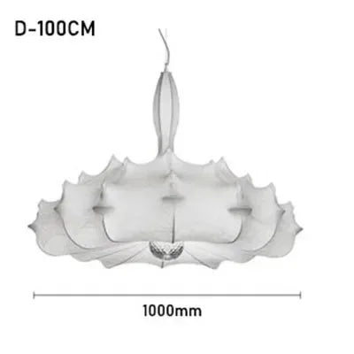Viscontea Silk Pendant Light: Designer Italian Lamp for Living Room, Bedroom, Kitchen & Dining