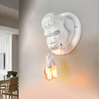 Gorilla Resin Wall Lamp: Modern Retro Animal LED Home Decor Bedside Lighting