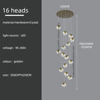 Crystal Modern Chandelier for Living Room Luxury Loft LED Lighting Staircase Chandelier