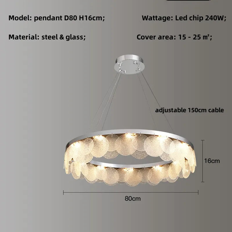 Modern Chrome Steel Ceiling Chandelier: Stylish LED Ceiling Lights for Living Room Décor