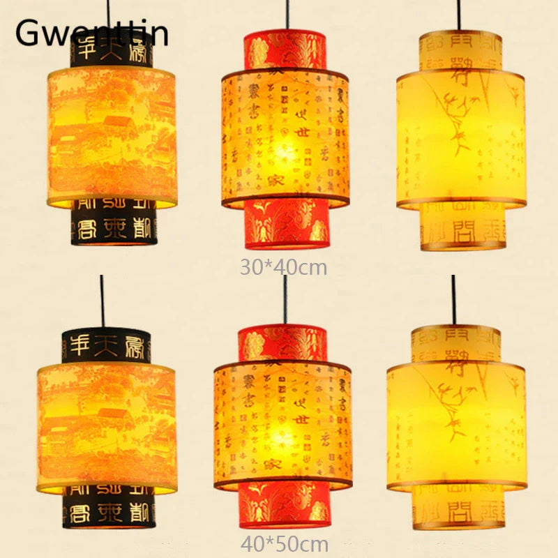 Sheepskin Pendant Lights: Retro Chinese Style Luminarias for Home Decor