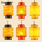 Sheepskin Pendant Lights: Retro Chinese Style Luminarias for Home Decor