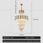 Crystal Chandelier Light: Villa Living Room Luxury Loft Spiral Staircase Long Chandelier
