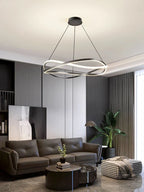 Minimalist Curve Ring LED Pendant Light for Living Dining Bedroom Chandelier