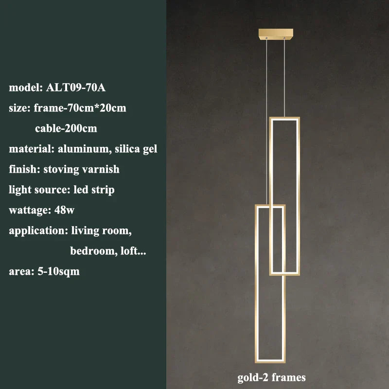 Modern Rectangle LED Pendant Chandelier Luminaire for Home Decor and Lighting