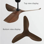 52 Inch DC Ceiling Fan with Remote Control for Living Room and Office