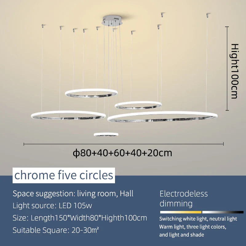 Modern LED Pendant Lights Chrome/Gold Plated for Dining Living Kitchen