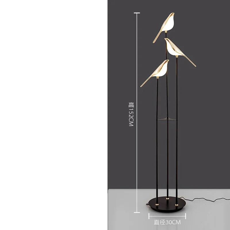 Magpie Bird Table Light Standing Desk Floor Lamp for Modern Indoor Decor