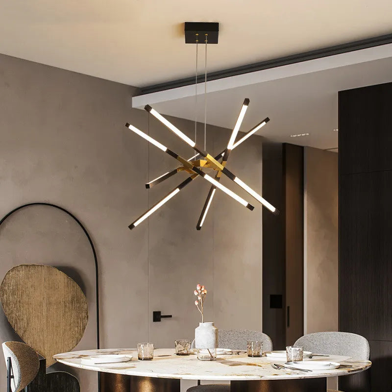 Dimmable LED Ceiling Chandelier, Modern Interior Lighting for Dining Room, Bedroom, Living Room