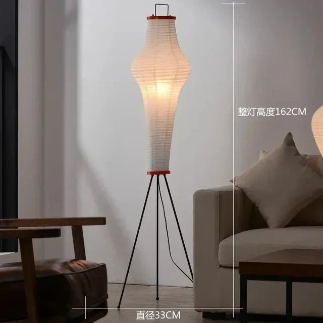 Rice Paper Floor Lamp Tripod Stand Ambient Light Living Room Decor