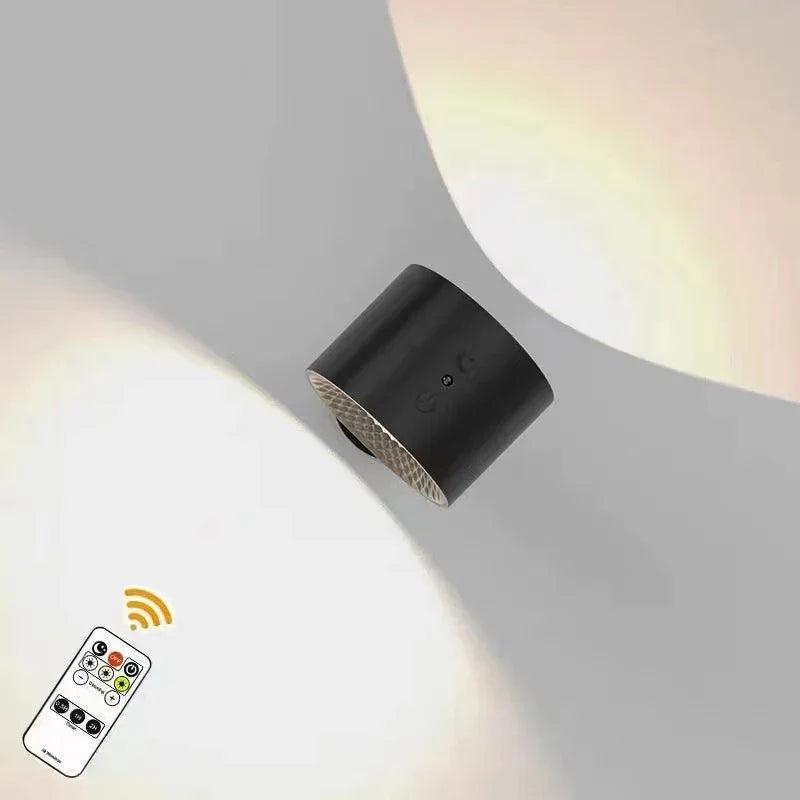 Double Head LED Wall Lamp Touch Control Remote, 360° Rotation, USB Rechargeable