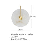 Marble Circular Wall Lamp, Minimalist Nordic Designer LED Lights for Bedroom & Study
