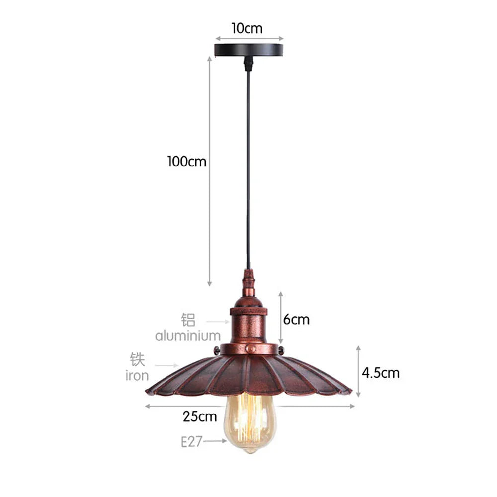 Iron Pendant Light for Dining Room, Kitchen, and Bedroom