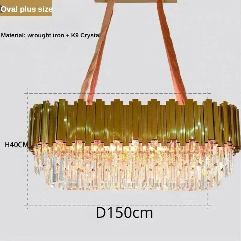 Crystal Ceiling Chandelier: Luxury Round LED Light for Living Room, Artistic Home Decor