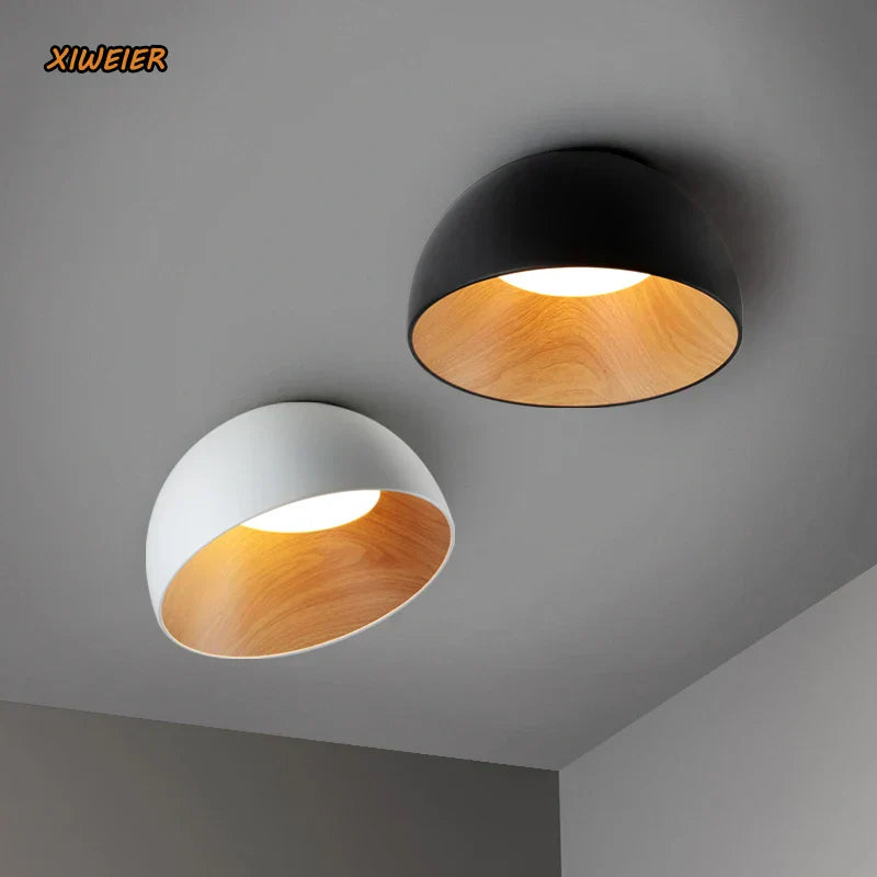 Wood Grain Color Ceiling Lamp for Bedroom, Living Room & Corridor