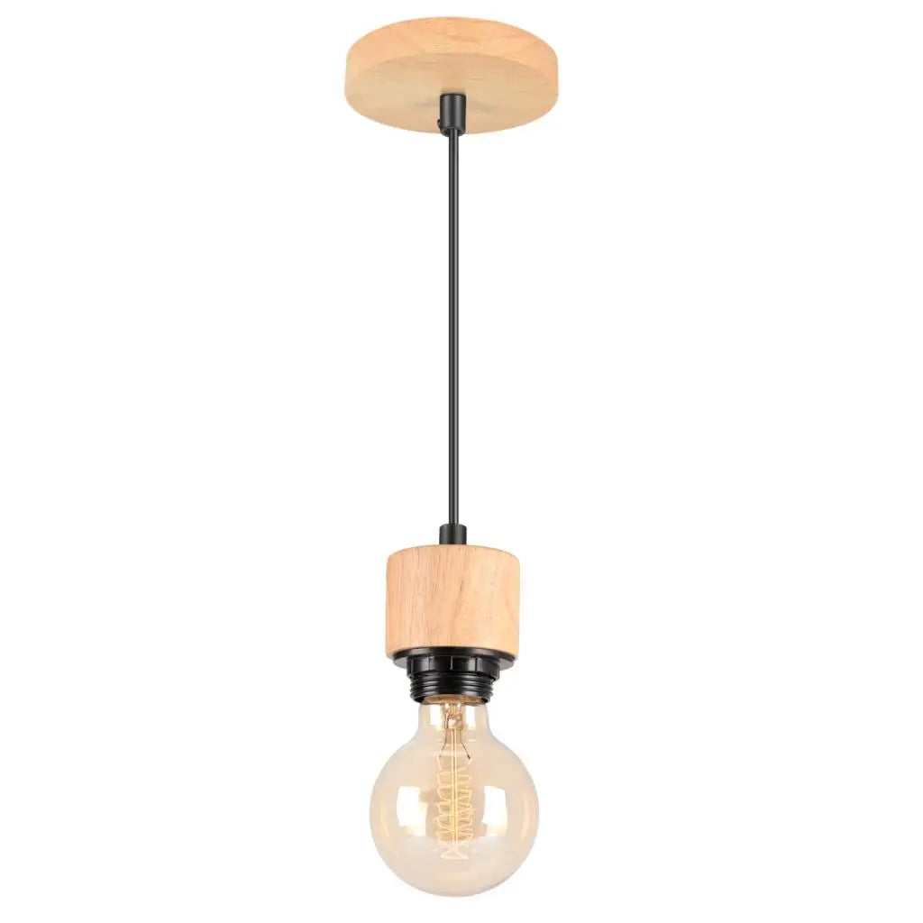 Nordic LED Pendant Light Iron Wooden Minimalist Ceiling Hanging Lamp
