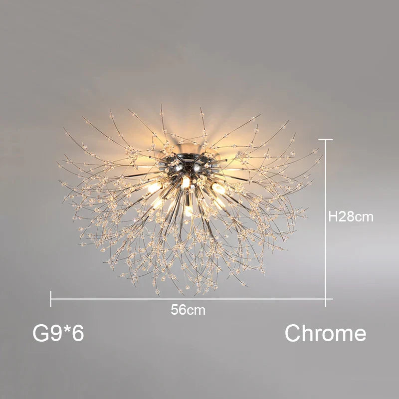 Dandelion Chandelier: Nordic Minimalist Wrought Iron LED Indoor Light for Living Room