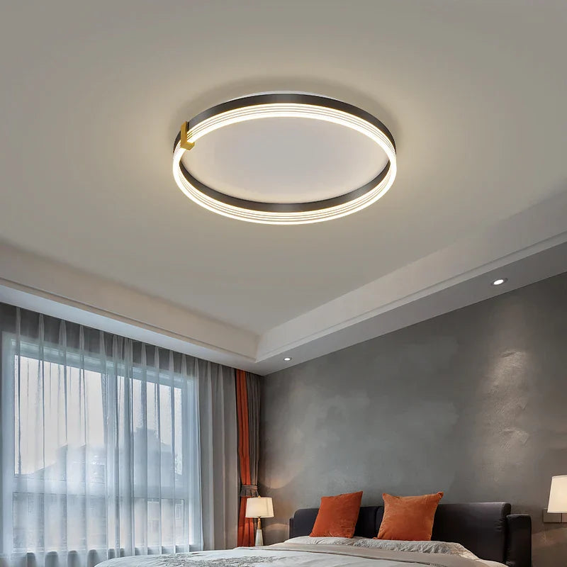 Modern Round Ring LED Ceiling Chandelier for Living Room and Bedroom